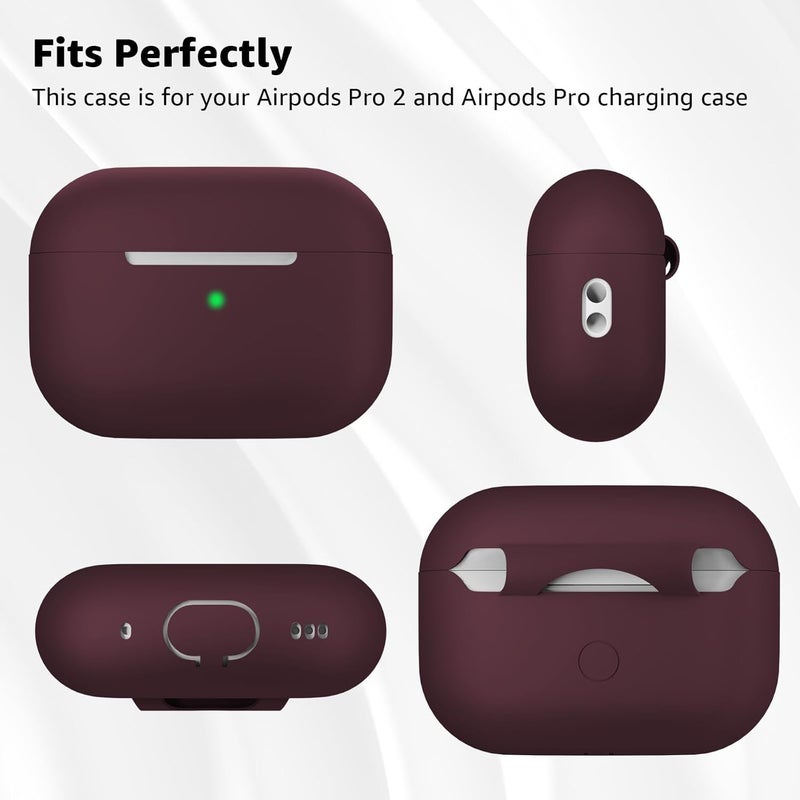 Tandoler Compatible with Airpods Pro 2 Case, Soft Silicone Skin Cover Protective Cases with Cleaner kit and Lanyard Compatible for AirPod Pro 2nd Generation, Front LED Visible - Coffee - Image 5